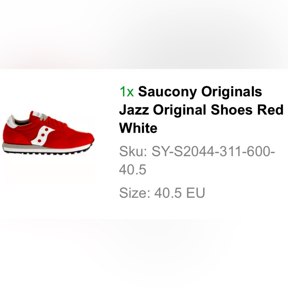 Red saucony original jazz vintage sneakers
